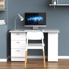 ELDE, Bàn làm việc 3 ngăn tủ kéo kèm kệ sách, DES_022, 120x48x77cm, Nội thất Nhà trên cao