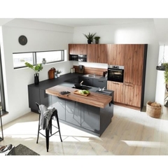 JANE, Tủ bếp chữ U gỗ công nghiệp Acrylic bóng gương, KIT_003, Tùy chỉnh kích thước, Nội thất Nhà trên cao