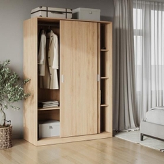 WINDEE, Tủ quần áo 2 cửa lùa, WAR_064, 135x59x200cm, tủ đựng quần áo Nhà trên cao