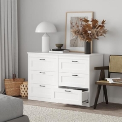 SEN, Tủ đựng đồ tân cổ điển 3 tầng 6 ngăn, CAB_253, 122x50x81cm, Nội thất Nhà trên cao