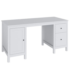 LUMI, Bàn làm việc, bàn học 2 bên tủ, DES_018, 155x65x75cm, Nội thất Nhà trên cao
