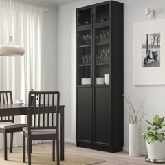 JAK, Kệ sách 7 tầng cửa kính cổ điển, DSH_044, 80x30x237cm, Nội thất Nhà trên cao