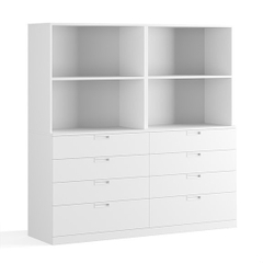 GAL, COMBO Kệ tủ kệ để đồ đồ dùng kèm tủ 4 hộc kéo, CAB_135, 160x45x160cm, Nội thất Nhà trên cao