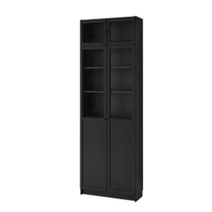 JAK, Kệ sách 7 tầng cửa kính cổ điển, DSH_044, 80x30x237cm, Nội thất Nhà trên cao