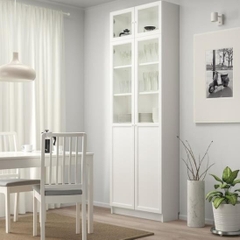 JAK, Kệ sách 7 tầng cửa kính cổ điển, DSH_044, 80x30x237cm, Nội thất Nhà trên cao