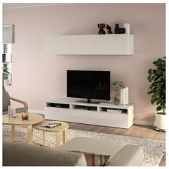 ANGELA, Kệ tivi kèm kệ tủ 3 gian treo tường, TVC_056, 180x42x185cm, Nội thất Nhà trên cao