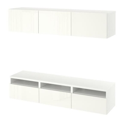 ANGELA, Kệ tivi kèm kệ tủ 3 gian treo tường, TVC_056, 180x42x185cm, Nội thất Nhà trên cao