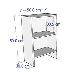 GIDA, Kệ sách 2 tầng, DSH_035, 50x30x80cm, Nội thất Nhà trên cao