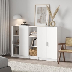 JAK, COMBO Kệ sách 3 tầng có cửa, DSH_058, 200x30x106cm, Nội thất Nhà trên cao