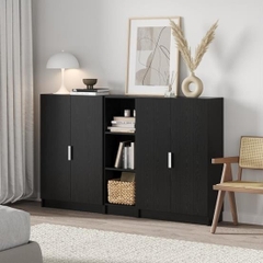 JAK, COMBO Kệ sách 3 tầng có cửa, DSH_058, 200x30x106cm, Nội thất Nhà trên cao