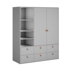 STUD, Tủ quần áo, WAR_056, 149x59x180cm, tủ đựng quần áo Nhà trên cao
