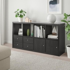 FELLY, Kệ sách 4x2 kèm 4 ô cửa, DSH_026, 144x38x75cm, Nội thất Nhà trên cao