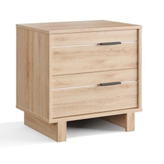 FLYNN, Tủ đầu giường 2 ngăn kéo phong cách Bắc Âu, TAB_007, 57x42x57cm, Nội thất Nhà trên cao