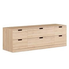 BANODAL, Tủ đựng đồ 2 tầng 6 ngăn kéo, CAB_028, 160x47x53cm, Nội thất Nhà trên cao