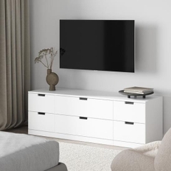 BANODAL, Tủ đựng đồ 2 tầng 6 ngăn kéo, CAB_028, 160x47x53cm, Nội thất Nhà trên cao
