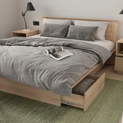 GRAM, Giường ngủ 2 hộc tủ kéo phong cách hiện đại, BFR_013, 206x85cm, Nội thất Nhà trên cao