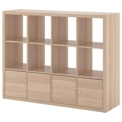 FELLY, Kệ sách 4x3 kèm 4 ô cửa, DSH_025, 144x38x109cm, Nội thất Nhà trên cao