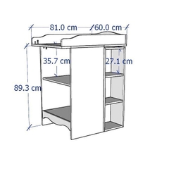 LOUIE, kệ để đồ vật dụng cho bé kèm kệ rời, DSH_069, 60x81x104cm, Nội thất Nhà trên cao