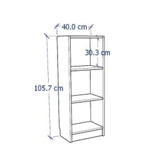 JAK, Kệ sách 3 tầng size nhỏ, DSH_041, 40x28x106cm, Nội thất Nhà trên cao