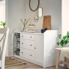 BAHA, Kệ tủ đựng đồ dùng 3 ngăn 2 cánh mở, CAB_050, 140x46x84cm, Nội thất Nhà trên cao