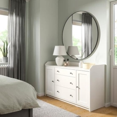 BAHA, Kệ tủ đựng đồ dùng 3 ngăn 2 cánh mở, CAB_050, 140x46x84cm, Nội thất Nhà trên cao