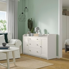 BAHA, Kệ tủ đựng đồ dùng 3 ngăn 2 cánh mở, CAB_050, 140x46x84cm, Nội thất Nhà trên cao