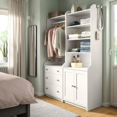 BAHA, COMBO Tủ quần áo treo kết hợp kệ để đồ, CAB_049, 140x46x199cm, Nội thất Nhà trên cao