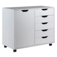 HALITA, Tủ lưu trữ 5 học kéo 1 cánh mở có bánh xe , CAB_154, 78x41x61cm, Nội thất Nhà trên cao