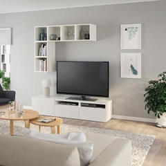 NIOSK, Kệ tivi kết hợp kệ treo tường, TVC_063, 180x40x170cm, Nội thất Nhà trên cao