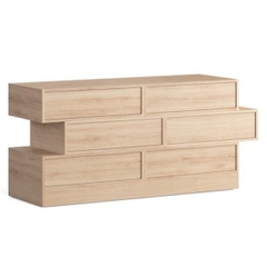 NAVE, Tủ lưu trữ, bàn làm việc, bàn học 3 ngăn kéo, CAB_193, 155x48x70cm, Nội thất Nhà trên cao