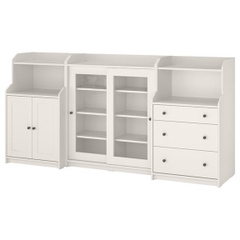 BAHA, COMBO Tủ lưu trữ kết hợp tủ trưng bày cửa kính, 3 ngăn kéo, CAB_037, 245x46x116cm, Nội thất Nhà trên cao