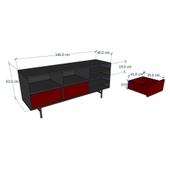 JAY, Kệ tivi, kệ để đồ, TVC_006, 140x40x63cm, Nội thất Nhà trên cao