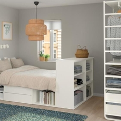GALLOT, Giường ngủ đa năng kèm Kệ sách, 1m4, BFR_009, 140x244x103cm, Nội thất Nhà trên cao