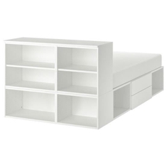 GALLOT, Giường ngủ đa năng kèm Kệ sách, 1m4, BFR_009, 140x244x103cm, Nội thất Nhà trên cao