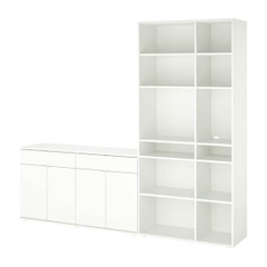 SOSA, COMBO kệ để đồ kèm tủ 2 gian, CAB_240, 235x37x200cm, Nội thất Nhà trên cao