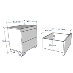 ENRI, Tủ đầu giường 2 ngăn kéo, TAB_056, 53x40x58cm, Nội thất Nhà trên cao