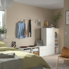 SOSA, COMBO 2 kệ để đồ đồ dùng kèm hộc kéo, CAB_245, 251x37x140cm, Nội thất Nhà trên cao