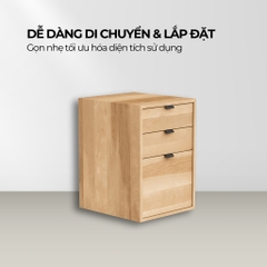 OWEN, Tủ văn phòng - tủ hồ sơ nhỏ gọn tiện dụng 3 ngăn, FCA_001, 46x51x66cm, Nội thất Nhà trên cao