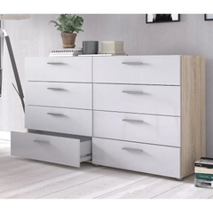 PEPA, Tủ lưu trữ đồ dùng hiện đại 4 tầng 8 ngăn, CAB_322, 140x43x82cm, Nội thất Nhà trên cao