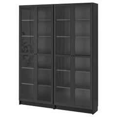 JAK, Combo 2 kệ sách 6 tầng cửa kính,, DSH_057, 160x32x202cm, Nội thất Nhà trên cao