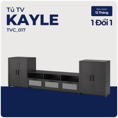 KAYLE, Bộ đôi tủ 3 tầng kết hợp Kệ tivi 3 hộc kéo, TVC_017, 336x41x95cm, Nội thất Nhà trên cao