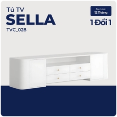 SELLA, Kệ tivi 4 ngăn kéo, TVC_028, 180x40x45cm, Nội thất Nhà trên cao