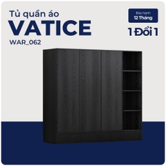VATICE, Tủ quần áo, WAR_062, 194x59x180cm, Nội thất Nhà trên cao