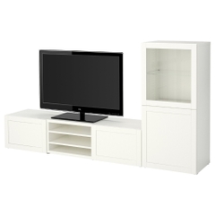 ANGELA, COMBO Kệ tivi kèm kệ kệ để đồ cửa kính, TVC_001, 240x42x128cm, Nội thất Nhà trên cao