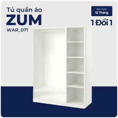ZUM, Tủ quần áo mở, WAR_071, 150x58x201cm, Nội thất Nhà trên cao