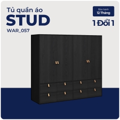 STUD, Tủ quần áo, WAR_057, 200x59x180cm, tủ đựng quần áo Nhà trên cao