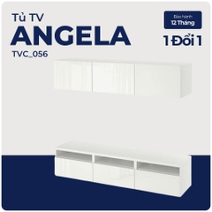 ANGELA, Kệ tivi kèm kệ tủ 3 gian treo tường, TVC_056, 180x42x185cm, Nội thất Nhà trên cao