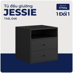 JESSIE, Tủ đầu giường 2 ngăn kéo, TAB_046, 54x48x54cm, Nội thất Nhà trên cao