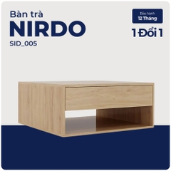 NIRDO, Bàn cafe - Bàn trà kèm 2 ngăn kéo, SID_005, 80x80x35cm, Nội thất Nhà trên cao