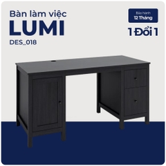 LUMI, Bàn làm việc, bàn học 2 bên tủ, DES_018, 155x65x75cm, Nội thất Nhà trên cao